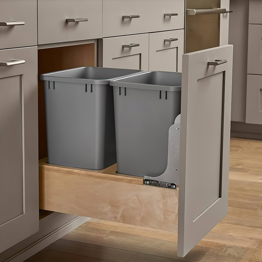 Rev-A-Shelf 35 qt. Pullout Bottom Mount Trash Can(s), Maple 